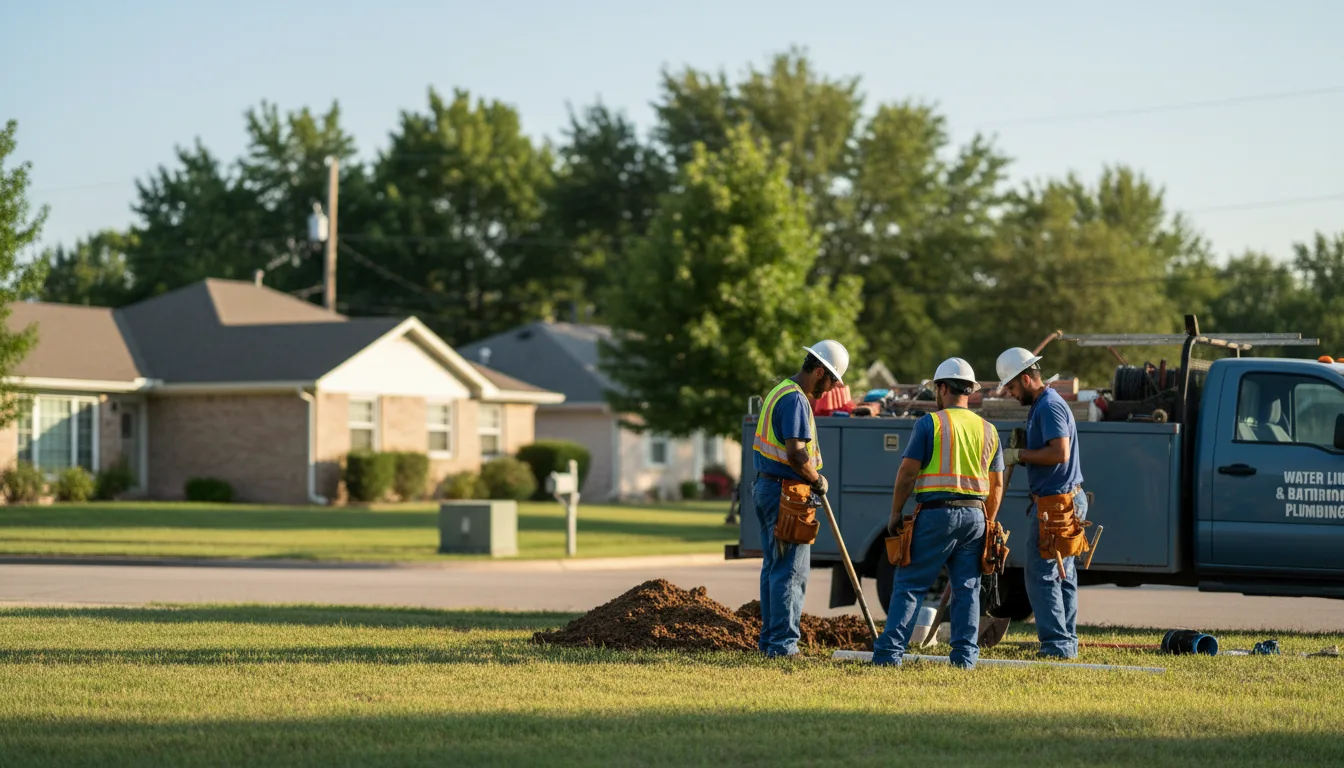 Residential water line and bathroom plumbing service in Santa Fe, TX